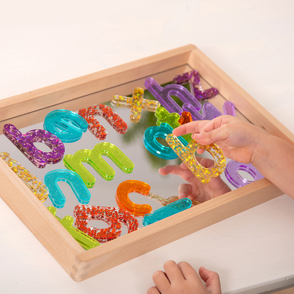 Plateau miroir en bois, petit format
