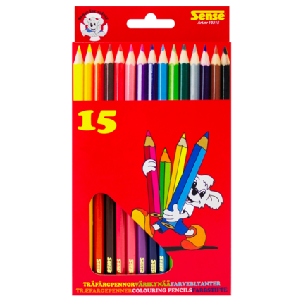 Crayons de couleur, 15 pièces
