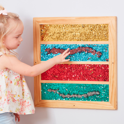 Panneau mural sensoriel à sequins, 1 pièce