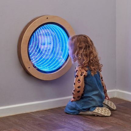 Miroir circulaire lumineux à effet infini Ø 50 cm