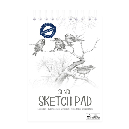 Bloc à croquis A5 /140 g/m² - Blanc, 60 feuilles