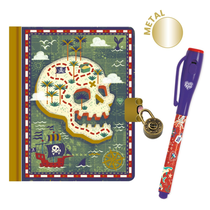 Carnet secret + serrure et stylo magique - Steve