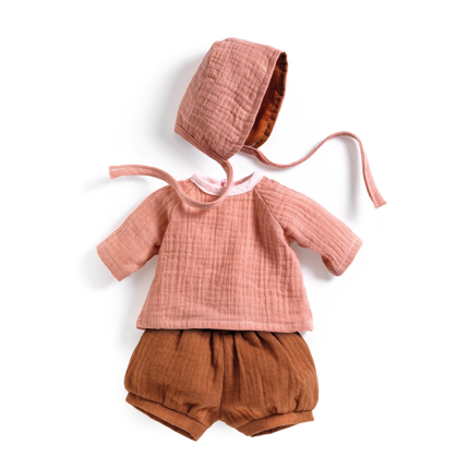 Vêtements poupée Pomea - Tenue Peach avec bonnet