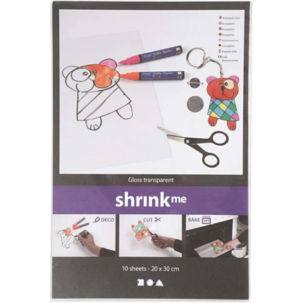 Plastique fou transp. 20 × 30 cm, brillant, 10 pcs