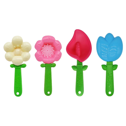 Jeux de plage - Pelles en forme de fleurs, 4 pcs