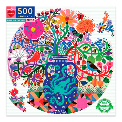 Puzzle - Oiseaux et fleurs, 500 pièces