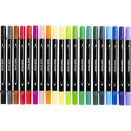 Feutres textiles - Couleurs basiques, 20 pièces