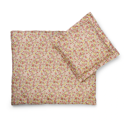 Linge de lit pour poupée - Fleur pastel, 40 cm