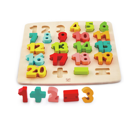 Puzzle en bois à grosses pièces maths, 27 pièces
