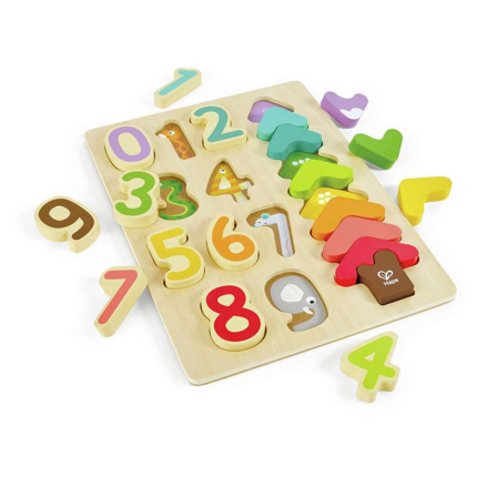Puzzle en bois - Couleurs et nombres, 20 pièces