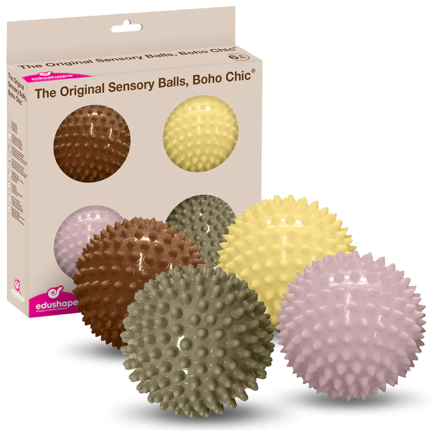 Balles sensorielles Ø 10 cm Boho Chic, 4 pièces
