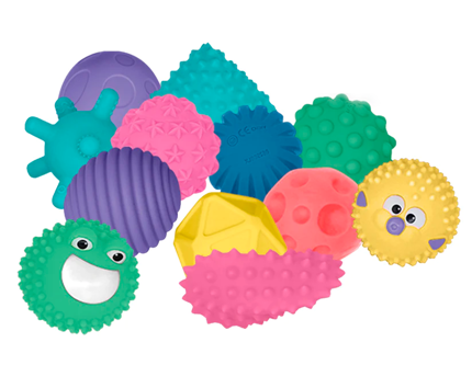 Mini balles sensorielles - Assortiment, 12 pièces