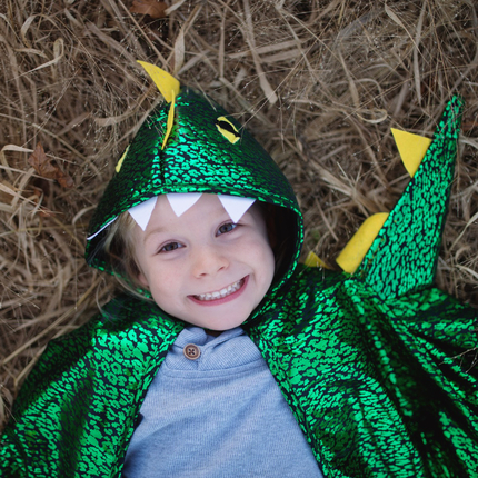 Cape dragon - Vert/jaune, taille 2/3 ans