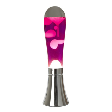 Lampe à lave magma - Rose/argenté