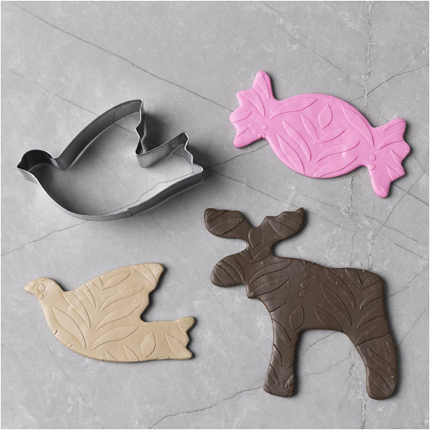 Emporte-pièces - Ange/renne/colombe/bonbon, 4 pcs
