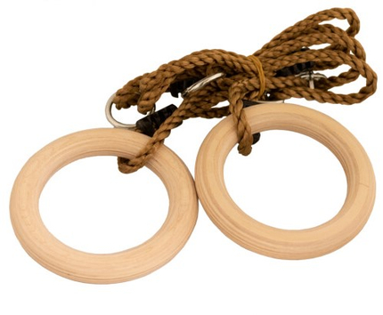 Anneaux de gymnastique en bois Ø 15,8 cm