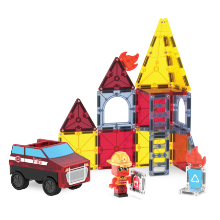 Magna-Tiles - Intervention des pompiers, 27 pièces