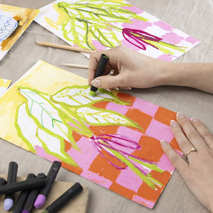 Mini Kit DIY Pastels à l’huile - 4 motifs