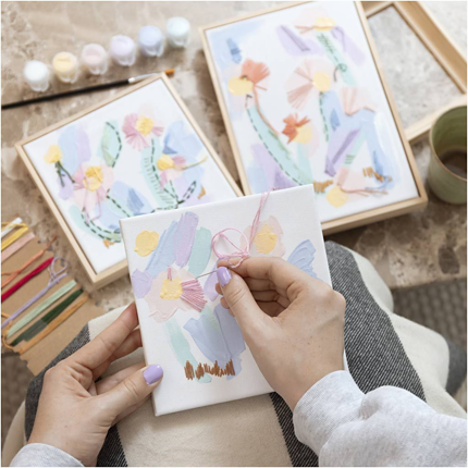 Kit DIY broderie et peinture - Toiles, 2 pièces