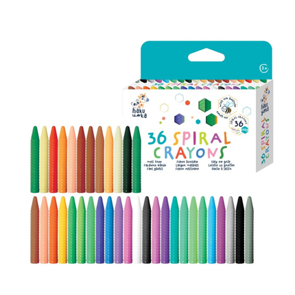 Crayons couleurs spirale faciles à tenir, 36 pcs