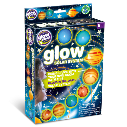 Autocollants Glow in the Dark syst. solaire, 8 pcs
