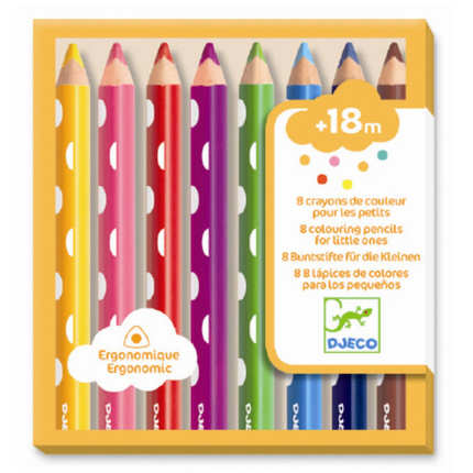 Crayons de couleur pour les petits (18 m+), 8 pcs