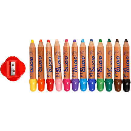 Crayons de couleur jeunes enfants (asst.), 12 pcs