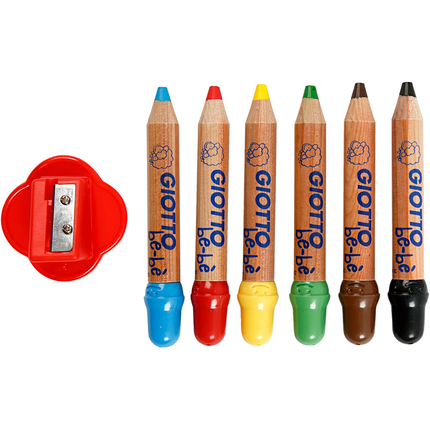Crayons de couleur jeunes enfants (asst.), 6 pcs