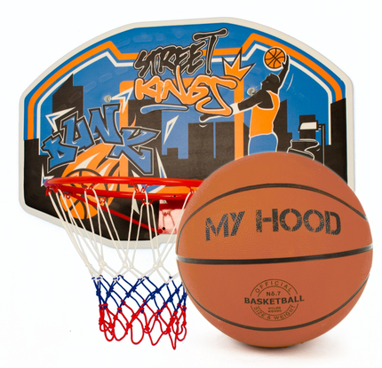 Panier de basket avec panneau et balle