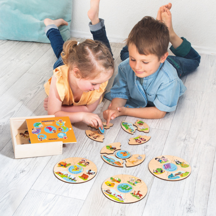 Puzzle - Les continents, 5 puzzles