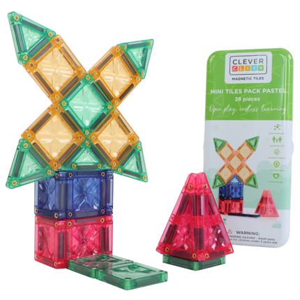 Pack mini tuiles Pastel Cleverclixx, 28 pièces