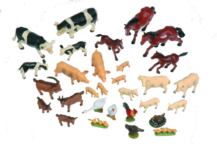 Figurines Animaux de la ferme, 35 pièces