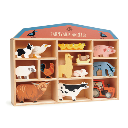 Animaux en bois Ferme, 13 pièces