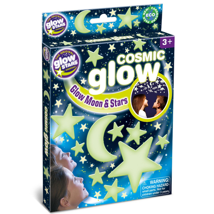 Autocollants Cosmic Glow lune et étoiles, 20 pcs