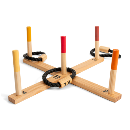 Jeu d'extérieur - Jeu de lancer d'anneaux en bois