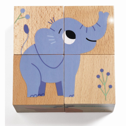 Puzzle 4 cubes en bois - Wild & Co