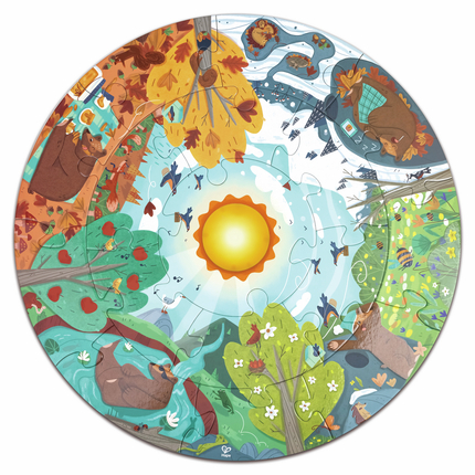 Puzzle circulaire - 4 saisons, 16 pièces