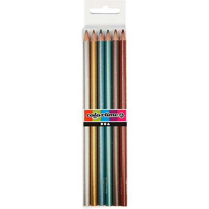 Crayons de couleur Métalliques, 6 pièces