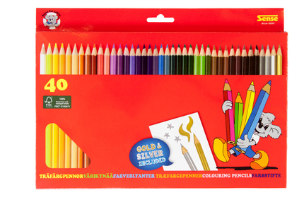 Crayons de couleur, 40 pièces