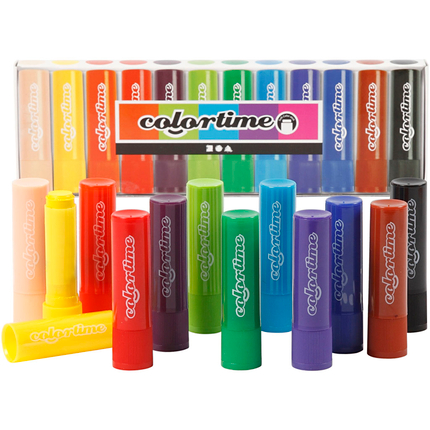 Craies à la cire Colortime avec étui à vis, 12 pcs