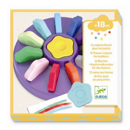 Crayons fleurs pour les petits (18 m+), 12 pièces