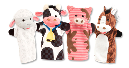 Marionnettes - Animaux de la ferme, 4 pièces