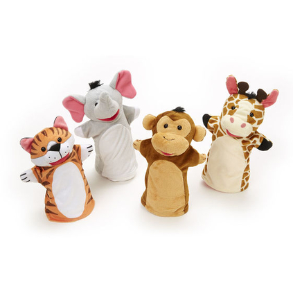 Marionnettes à main - Animaux du zoo, 4 pièces
