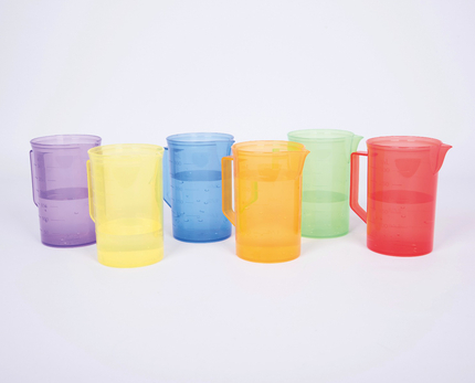 Pichets de couleur translucides, 6 pièces