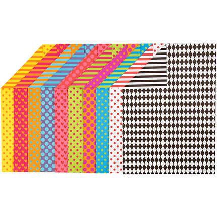 Papier cartonné A4 à motifs, 20 feuilles assorties