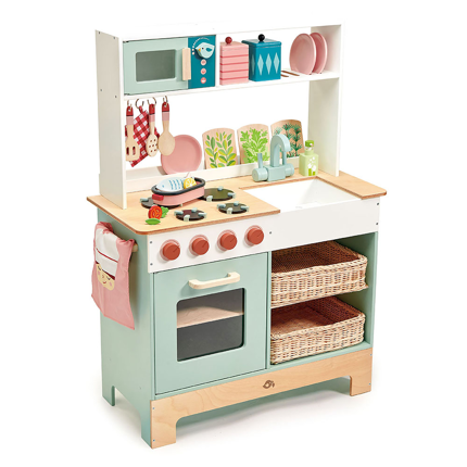 Cuisine enfant en bois avec micro-ondes et access.