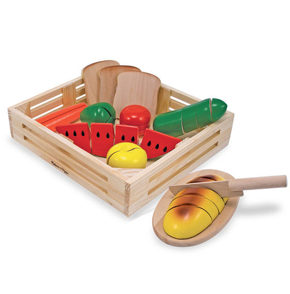 Dînette - Cageot en bois avec aliments