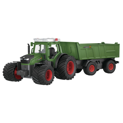 Tracteur avec remorque télécommandé