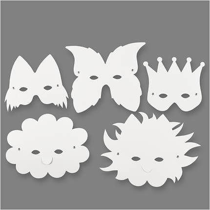 Masques en papier, 5 pièces