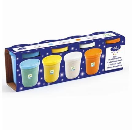 Pots pâte à modeler 4 x 140 g - Pailletées